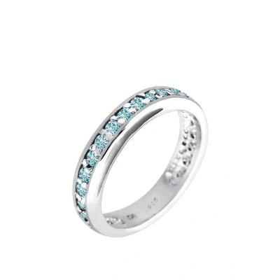 Afbeelding van Elli Kristalle Ring, Dames, Maat: 54, Hellblau