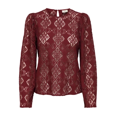 Afbeelding van JDY kanten shirt cabernet maat XS
