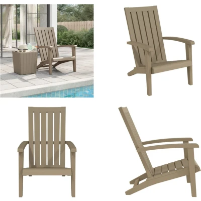 Afbeelding van Tuinstoel Adirondack polypropeen lichtbruin