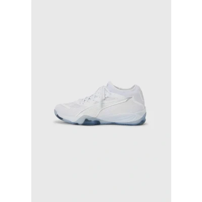 Afbeelding van Puma Eliminate Nitro Unisex Handbalschoenen white/silvercoloured, Maat: 45, White/silver coloured Textiel/ synthetisch