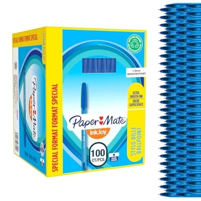 Afbeelding van Paper Mate InkJoy 100ST balpen met dop medium punt (1,0 mm) blauw 100 stuks