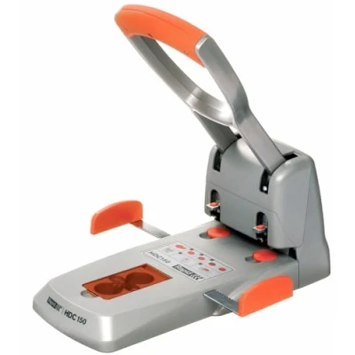 Afbeelding van Perforator Rapid Supreme HDC150/2 heavy duty 2 gaats 150 vel zilver/oranje