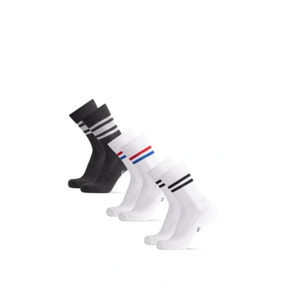 Afbeelding van Danish Endurance Tennis Performance CREW 3 PACK Sportsokken, Maat: 39 42, Grey white red blue stripes
