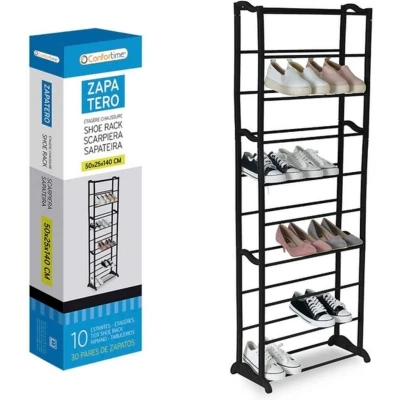 Afbeelding van Schoenenrek Confortime Zwart (30 Paar) 50 x 25 140 cm