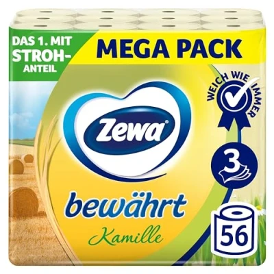 Afbeelding van Zewa Bewezen kamille toiletpapier met strogehalte 7 x 8 rollen