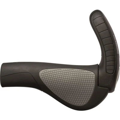 Afbeelding van Ergon GP3 Lock on fietsgrepen Gripshift compatibel voor toerfietsen en mountainbikes groot zwart/grijs