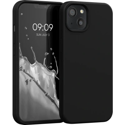 Afbeelding van kwmobile telefoonhoesje geschikt voor Apple iPhone 13 Hoesje met siliconen coating Smartphone case in zwart