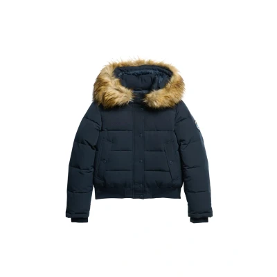 Afbeelding van Superdry Everest Hooded Winterjas, Dames, Maat: 44, Nordic chrome navy