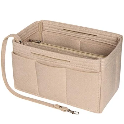 Afbeelding van Soyizom Handtasorganizer van vilt voor handtas, draagtas, inzetstuk Speedy 25 40, Neverfull (6 kleuren, 3 maten), Beige
