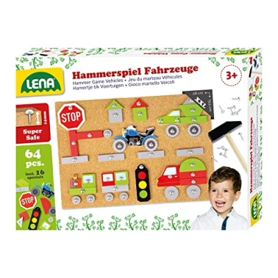 Afbeelding van Lena Kinderspel Hamertje Tik Hout/kurk/metaal 64 delig
