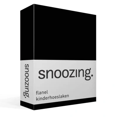 Afbeelding van Snoozing Flanel Kinderhoeslaken Wiegje 40x80 cm Zwart