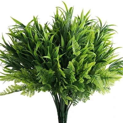 Afbeelding van Belle Vous 6 Pak Plastic Artificiële Faux Hangende Planten Binnen/Buiten Nep Groen Bosjes voor Huis, Tuin, Klimop Muur Mand, Bossen, Huwelijk Guirlande &amp; Kantoor Decoratie
