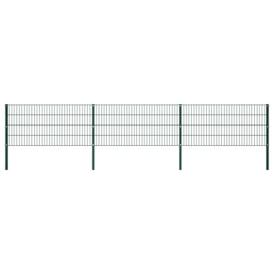 Afbeelding van Schuttingpaneel met palen 5,1x0,8 m ijzer groen