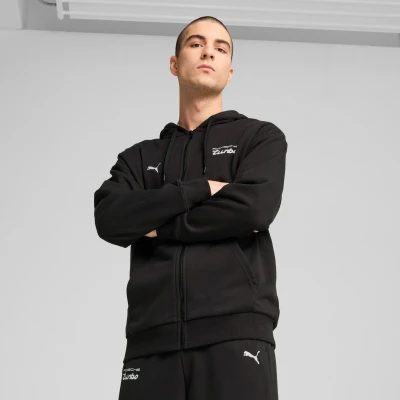 Afbeelding van Puma Porsche Legacy Sweater met rits, Heren, Maat: Medium, Black
