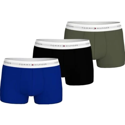 Afbeelding van Tommy Hilfiger Signature Trunk 3 PACK Onderbroeken, Heren, Maat: Large, Wedge blue/black/utility olive
