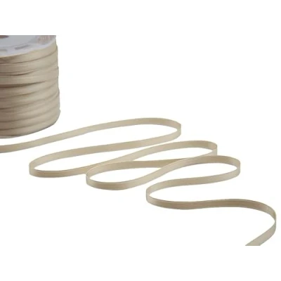 Afbeelding van Furlanis Dubbel satijnen lint, Italiaanse stof beige, 6 mm x 25 m