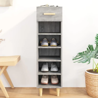 Afbeelding van Schoenenkast 30x35x105 cm bewerkt hout grijs sonoma eikenkleur