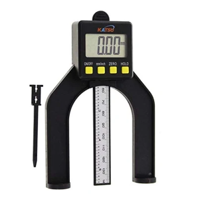 Afbeelding van KATSU Digitale dieptemeter 0 80 mm hoogtemeetinstrument voor bosmaaier, freesmachine, houtbewerking, tafelzaag groot display