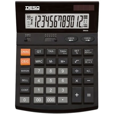 Afbeelding van Desq Bureaurekenmachine Heavy Duty 30666, Check &amp; Correct, Zwart