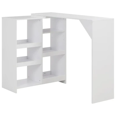 Afbeelding van Bartafel met verplaatsbaar schap 138x39x110 cm wit
