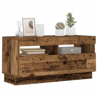 Afbeelding van vidaXL Tv meubel met LED 80x35x40 cm bewerkt hout oud