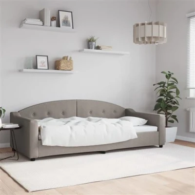 Afbeelding van vidaXL Slaapbank 90x200 cm stof taupe