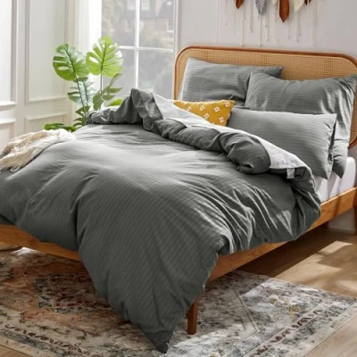 Afbeelding van Sonive Underzy Microvezel beddengoedset met dekbedovertrek en kussensloop Donkergrijs 200 x cm 80