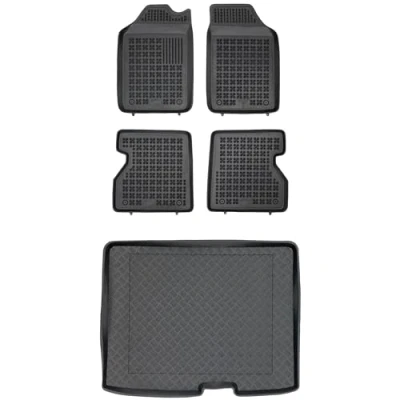 Afbeelding van M MOTOS Rubberen vloermat en kofferbakmat van PE kunststof voor Renault Kangoo I 1998 2008 Verbeter je reiscomfort met de antislip automat