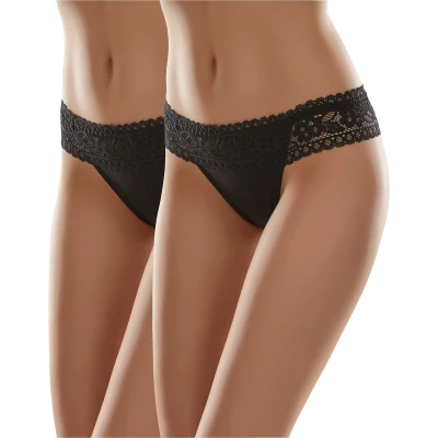 Afbeelding van Merry Style MSGAB140 Damesslip, (2 stuks) zwart/wit