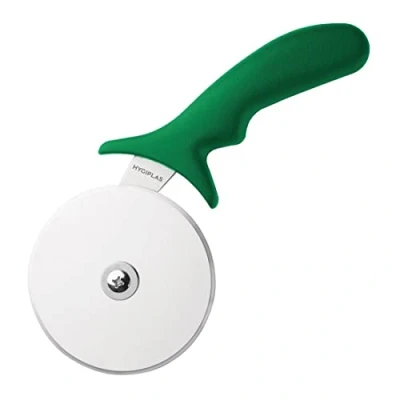 Image de Roulette Pizza Professionnelle Verte 102 mm Hygiplas Acier inoxydable