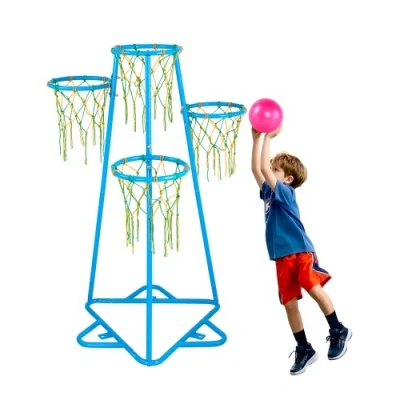 Image de VEVOR Panier de Basket ball Enfants Portable 4 Hauteurs avec Ballons Paniers