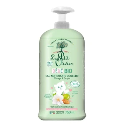 Image de LE PETIT OLIVIER Eau Nettoyante Douceur Bébé BIO Visage Et Corps Dès La Naissance Nettoie En Certifié 99% D&#039;Origine Naturelle Testé Sous Contrôle Pédiatrique 750 ml