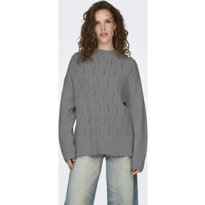 Afbeelding van ONLY Onlleise Freya HIGH NECK Trui, Dames, Maat: XS, Medium grey melange