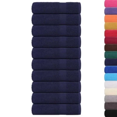 Afbeelding van vidaXL Badhanddoeken 10 st 100x150 cm 360 g/m² 100% katoen marineblauw