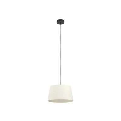 Afbeelding van EGLO Febres Hanglamp E27 Ø 35 cm Zwart/Wit Teddy stof