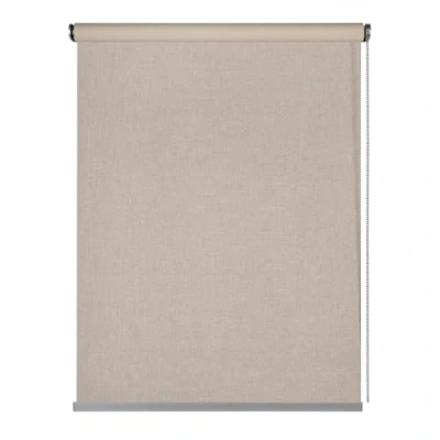 Afbeelding van STORESDECO hoogwaardig verduisteringsrolgordijn met galerij en ketting van aluminium Verduisterend rolgordijn Linnenkleur 180 x 250 cm