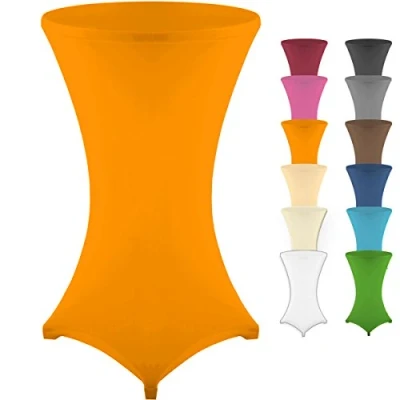 Afbeelding van Gräfenstayn® Statafelhoes Diana met Öko Tex label, stretch, versterking bij de tafelvoet, wasbaar op 40C, in vele kleuren en maten Ø 60 65 cm, 70 75 80 85 cm (oranje, cm).