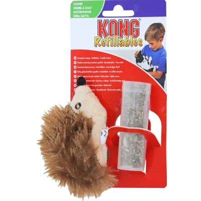 Afbeelding van Kong Speeltje Pluche Egel Kattenspeelgoed 10 cm Bruin