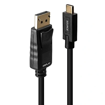 Afbeelding van LINDY 43305 USB C displaykabel Aansluitkabel stekker, DisplayPort stekker 5.00 m Zwart 4K UHD