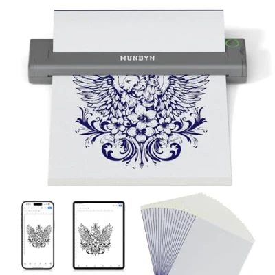 Afbeelding van MUNBYN Thermokopieerapparaat ITP05, 20 vellen papier overdracht printer, tatoeage machine kopieerapparaat voor iOS Android en Mac, grijs