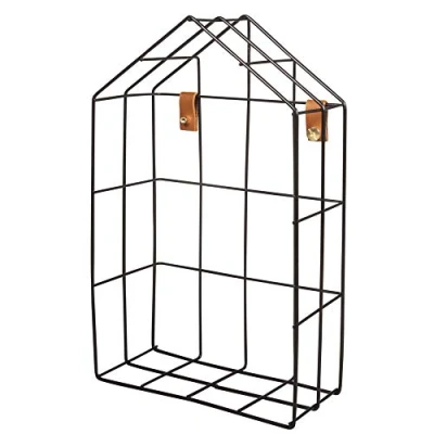 Image de Etagère en fil de fer maison 16 x 7 25 cm Noir