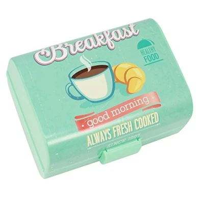 Afbeelding van COM FOUR® Vintage ontbijtmand &quot;Ontbijt&quot; lunchbox met 3 vakken Ontbijtdoos 17 x 13 10 cm (01 stuks &quot;Ontbijt&quot;)