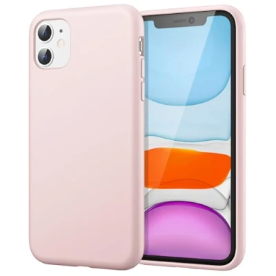 Afbeelding van JETech Siliconen Hoes voor iPhone 11 (2019), 6,1 inch, zijdezachte complete beschermhoes, zacht gevoerd met microvezel, schokbestendig, roze