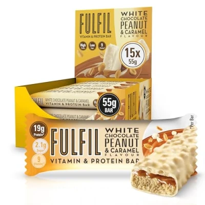 Afbeelding van Fulfil Vitamine &amp; Eiwit Bar 15 X 55G Wit Choc Peanut Caramel