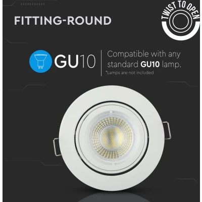Afbeelding van GU10 Armatuur VT 775 Wit rond