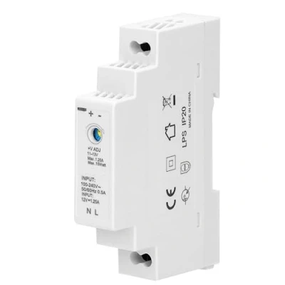 Afbeelding van Miratic Transformator voor DIN rail 12 V DC voeding op (1,25 A/15 W/1 module)