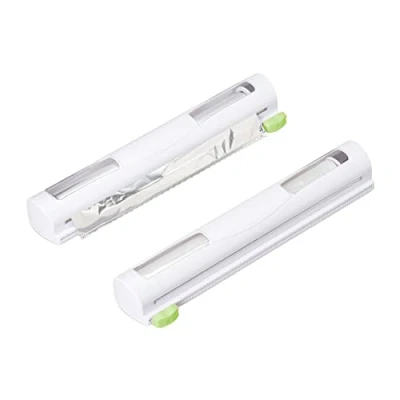 Afbeelding van Relaxdays foliehouder set van 2 magnetische foliesnijder witte foliedispenser wand