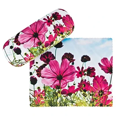 Afbeelding van VON LILIENFELD Brillenkoker Reinigingsdoek Stevige Doos Cadeau Zonnebrillenkoker Bloemenveld, Veelkleurig, 16 x 6,5 4,5 cm, Meerkleurig
