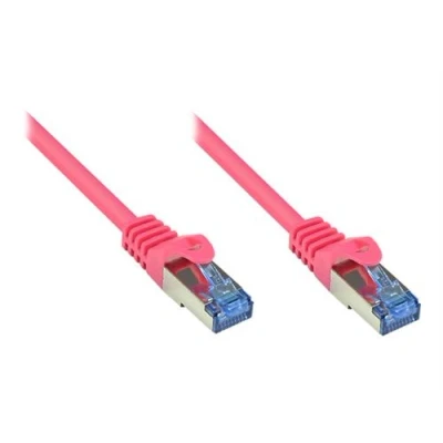Image de Good Connections RNS Cordon de raccordement RJ 45 (M) pour 2 m SFTP, PiMF CAT 6a sans halogène, moulé, crochet magenta