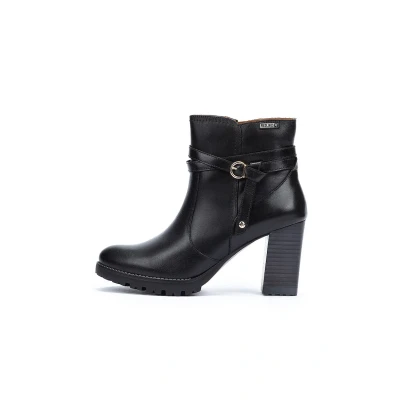 Afbeelding van Pikolinos Connelly Enkellaarsjes met hoge hak Black, Dames, Maat: 41, Black Leer